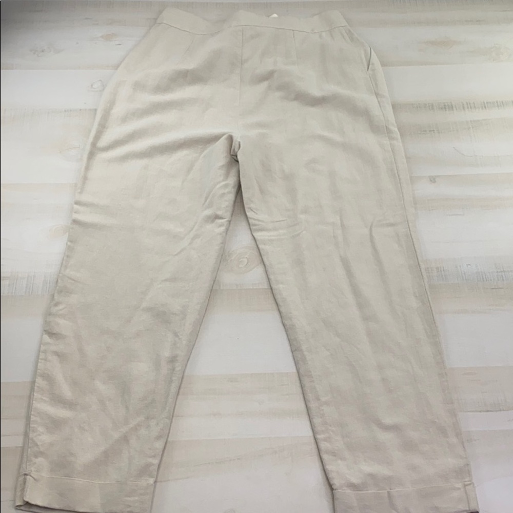 L’Academie Mina High Waist Linen Blend Pants Nude - Picture 9 of 12